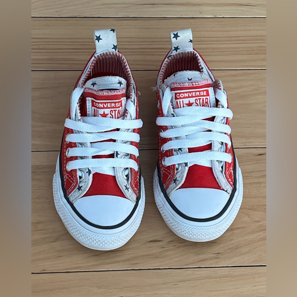 Converse Red and White Kids Sneakers - Picture 5 of 16